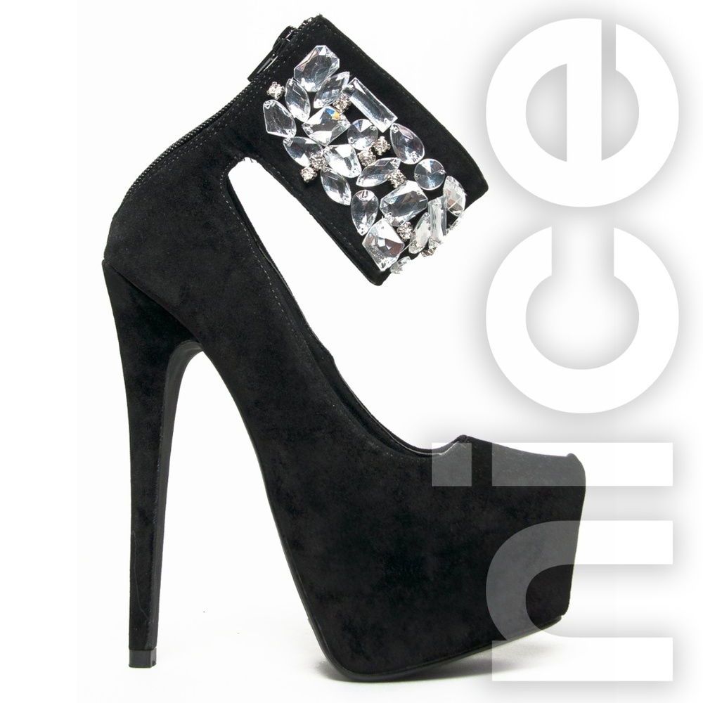 REDKISS ALLEGRA BLACK SUEDE HEELS